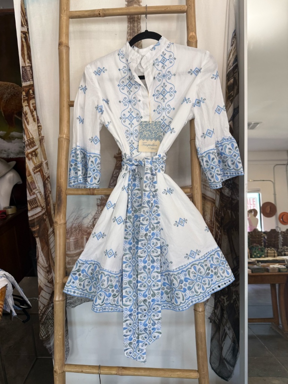 Temptation Positano Long Sleeve Belted Dress